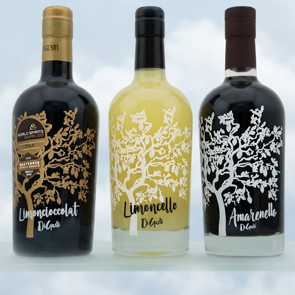 3 likeuren, Limoncello, Limoncioccolat & Amarenello
