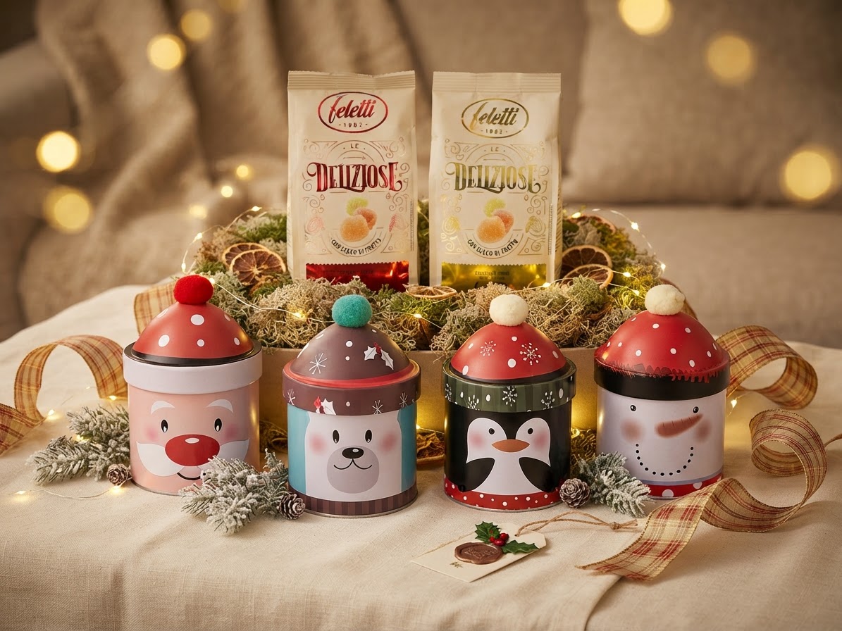 Kerstblikje met fruitsnoepjes - Kerstman - Afbeelding 3