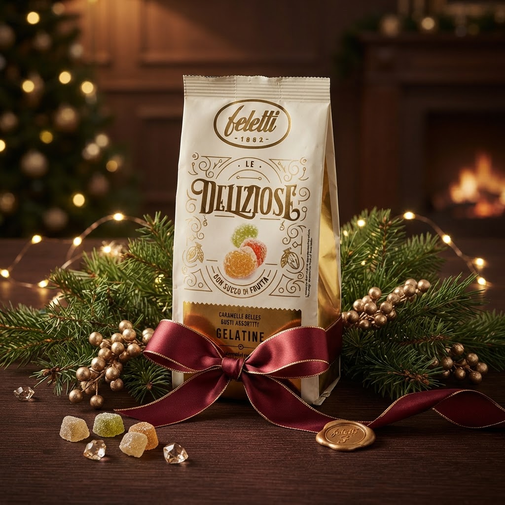 Kerstblikje met fruitsnoepjes - Kerstman - Afbeelding 2