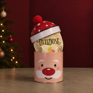 Kerstblikje met fruitsnoepjes - Kerstman